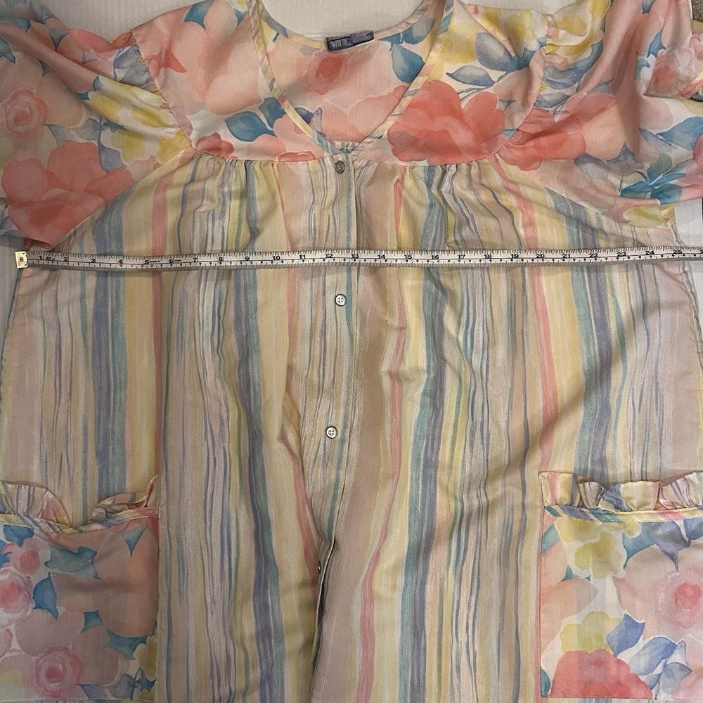 Vintage All Day Cafe floral Snap Housecoat nightgown cottagecore grannycore‎ XL - Picture 16 of 16